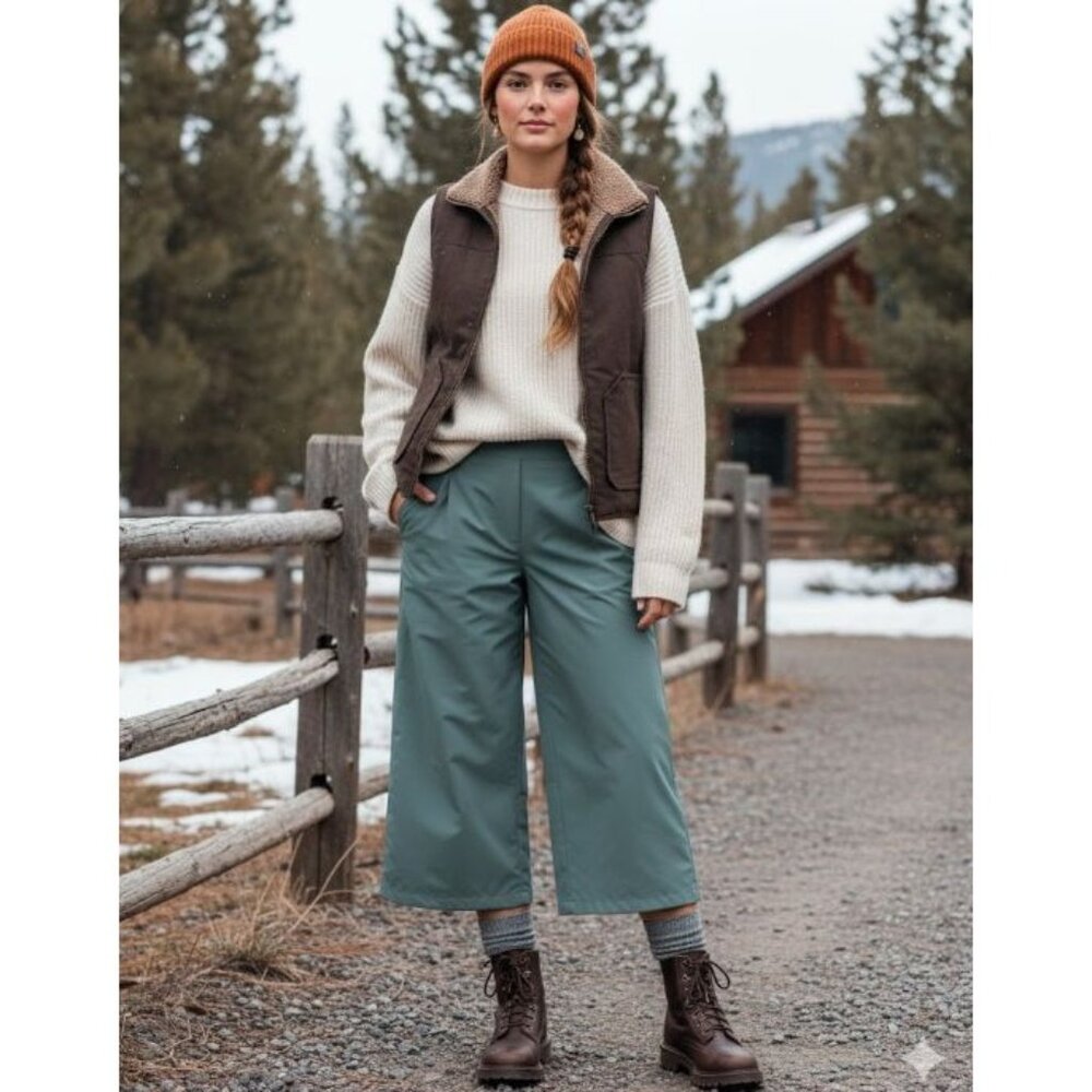 The North Face Relaxed Fit Standard Wide Leg Culotte Pants Women's Size 14